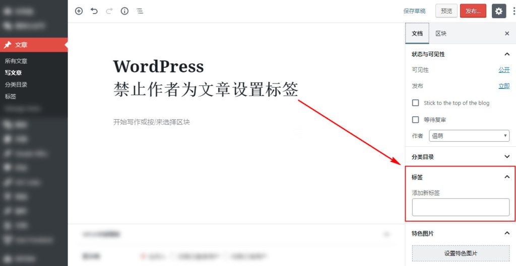 WordPress网站如何禁止作者为文章设置标签？-下载群