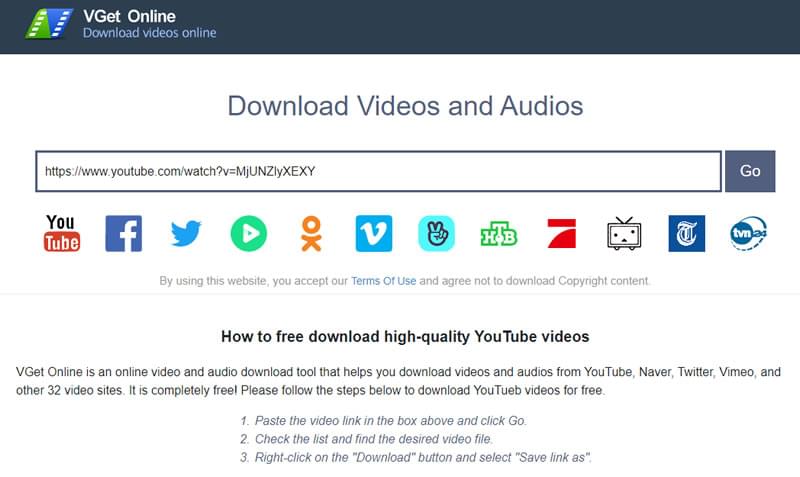 VGet：输入影片网址，就可线上下载，支持 YouTube、Naver、Twitter、Vimeo…-下载群