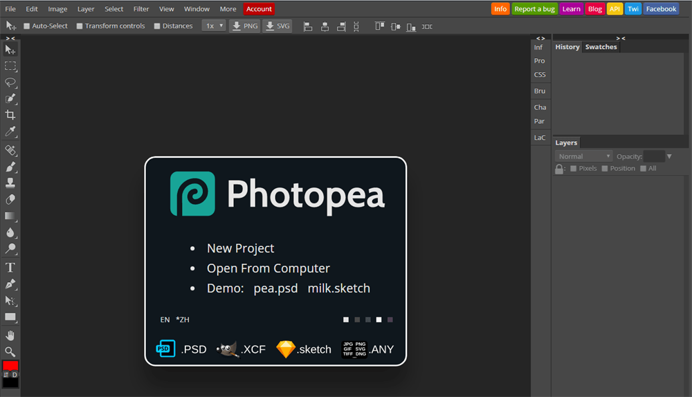 Photopea – 史上最好用的在线免安装网页版PS-学习笔记-橙子系统站