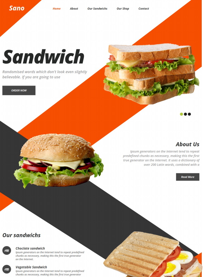 汉堡三明治餐饮美食网站模板1125-源码明治模板-下载群
