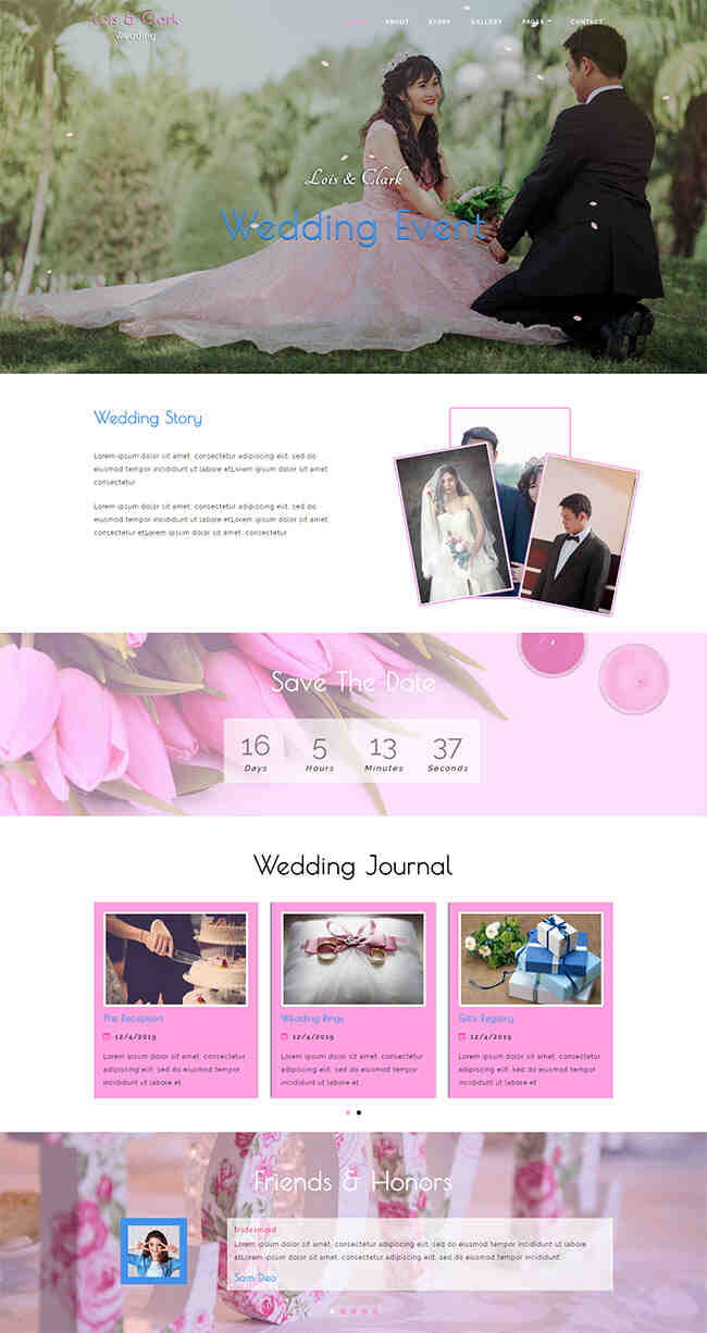 粉色婚礼策划企业官网模板1015-网页模板官网粉色-学习笔记-橙子系统站